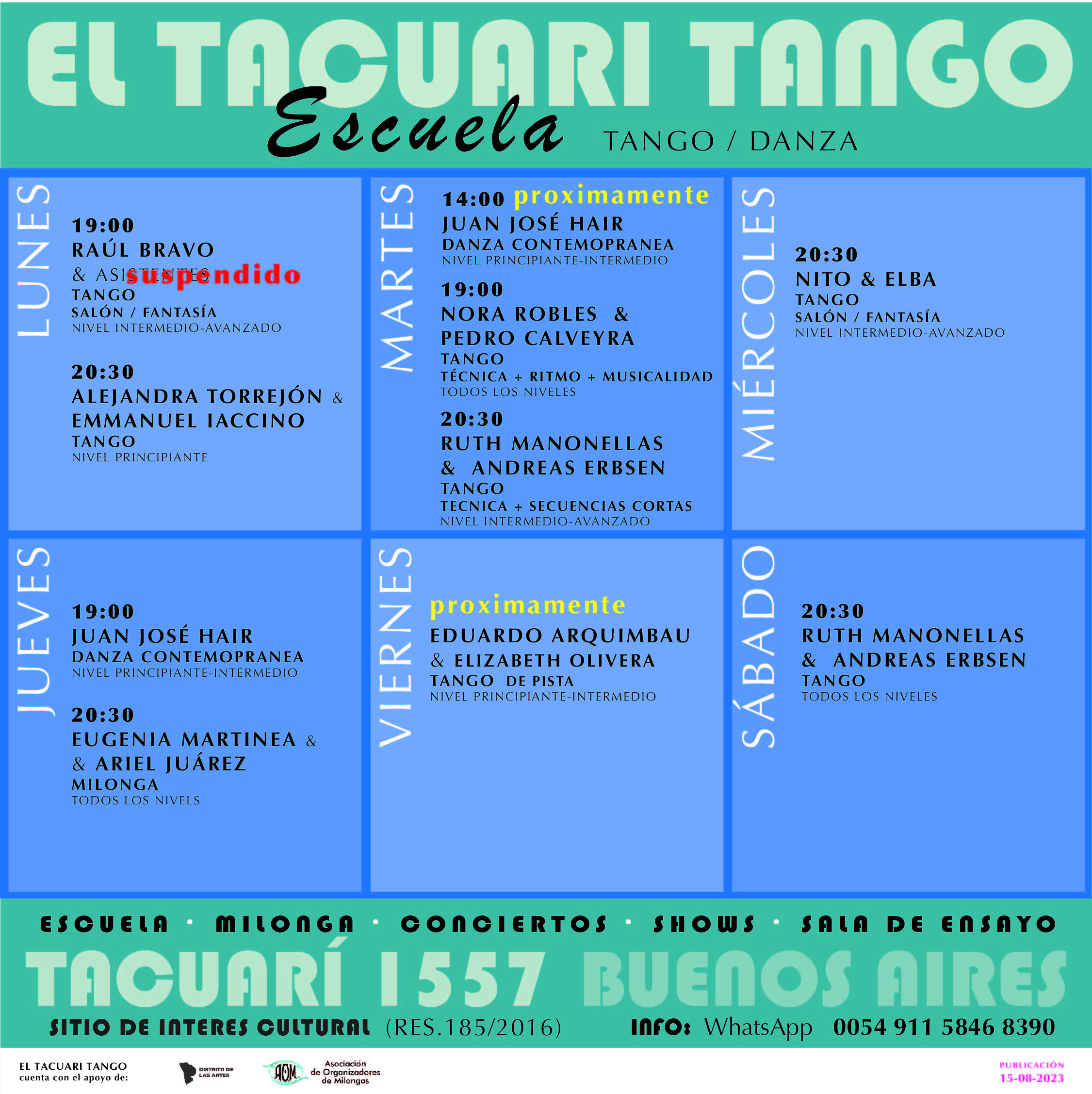 info about tango clases